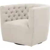 Marcel Swivel Accent Club Chair in Tufted Performance Bisque French Linen 6426UP.BIS